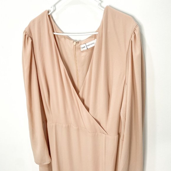 Fame and Partners Darla Dress Maxi Ruffle Gown Long Sleeve Heavy Georgette Sz 22 - Picture 6 of 16